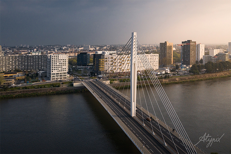 Photo aérienne Nantes Pont Eric Tabarly