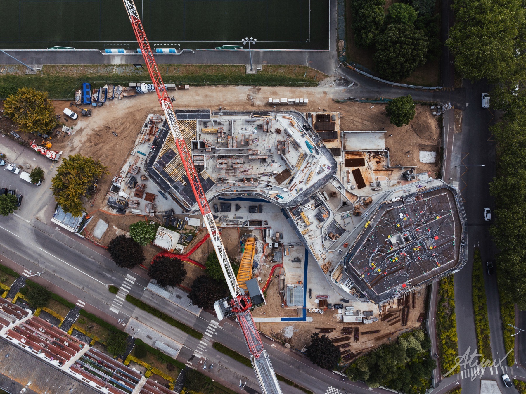 photographie-aerienne-drone-chantier-construction Vue aérienne par drone d’un chantier de construction permettant de visualiser son avancement